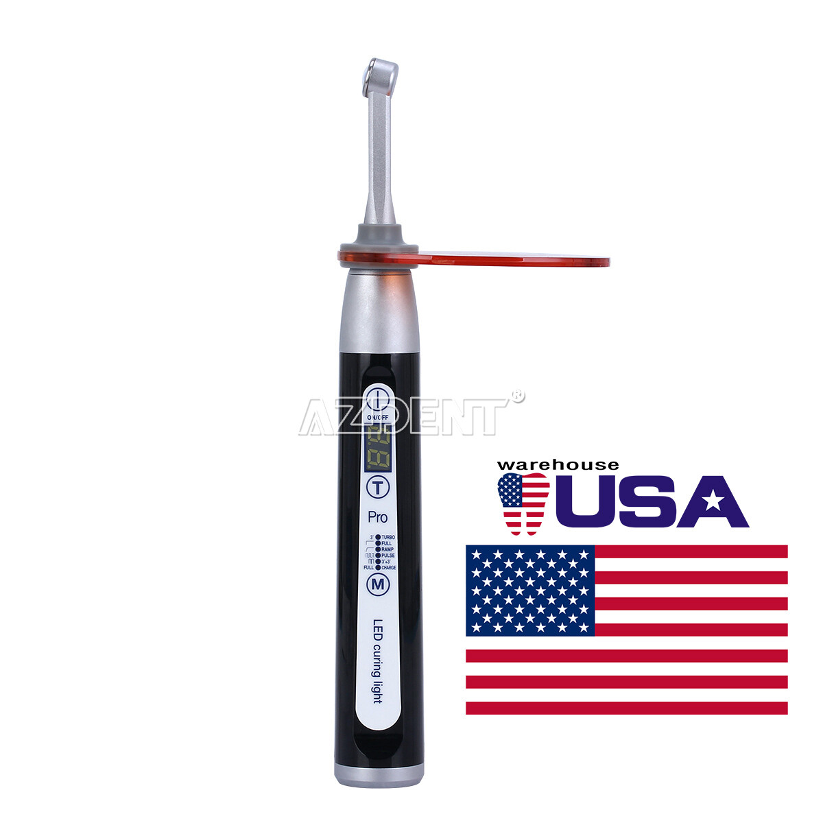 AZDENT Dental Wireless LED Curing Light Lamp 1 Sec Curing Wide Spectrum 1800mw