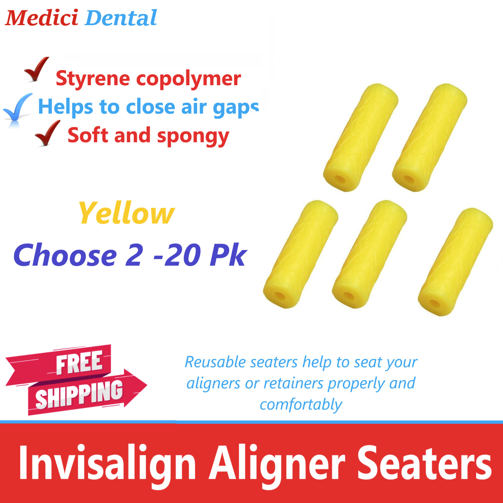 Aligner Tray Seaters Alignerchew Dental Orthodontic, Invisiline tray setter 20Pk