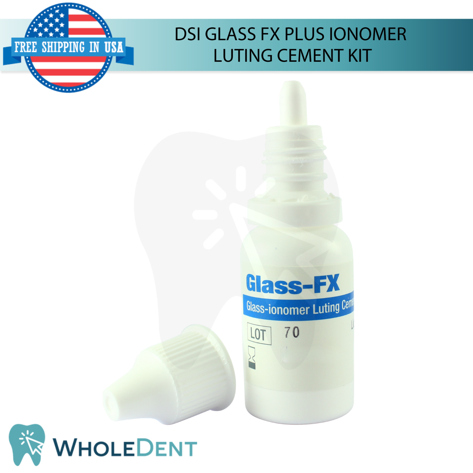 Glass FX Plus lon0mer Permanent Cement Dental Restoration Lu ting Adhesive