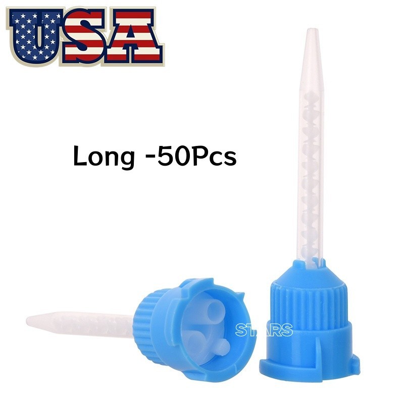 Mixing Tips 1:1 Ratio Long Crown & Bridge Impression 50Pcs/Pack Blue/White USA