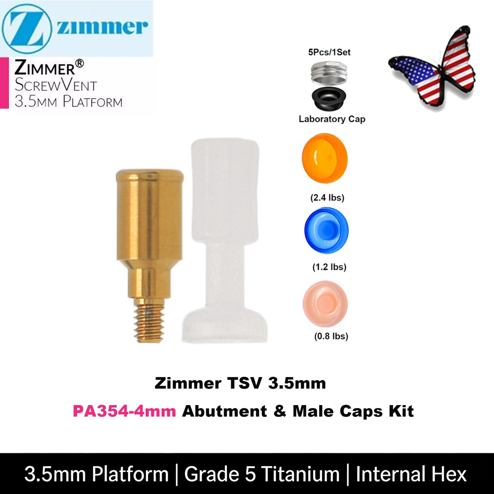 Overdenture Locator Abutment Removable Anchor Internal Hex BioHorizons Tapered