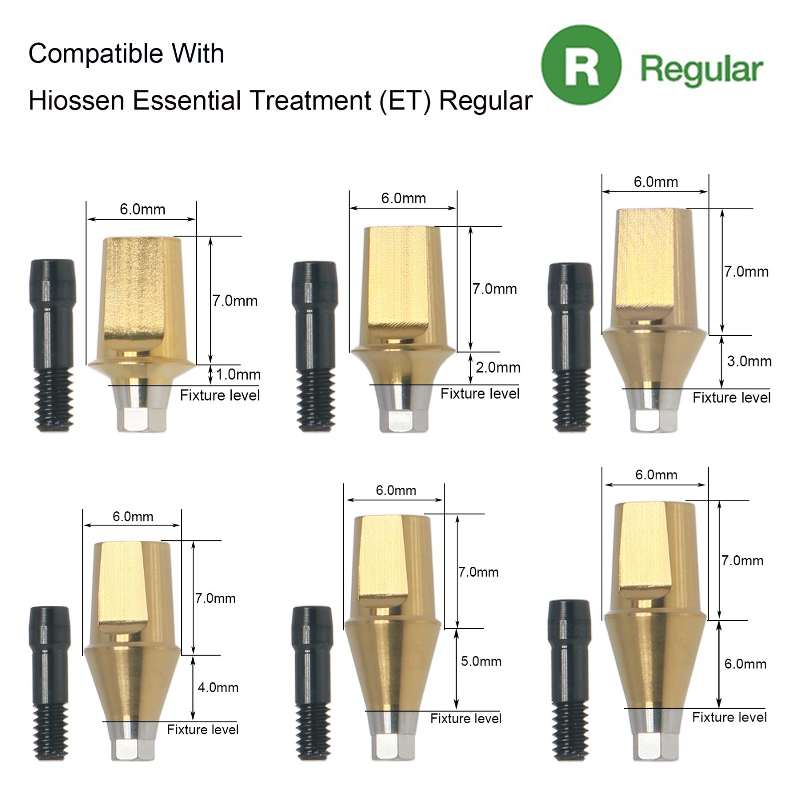 US Hex Mini/Regular Straight Transfer Abutment Compatible with Osstem Hiossen
