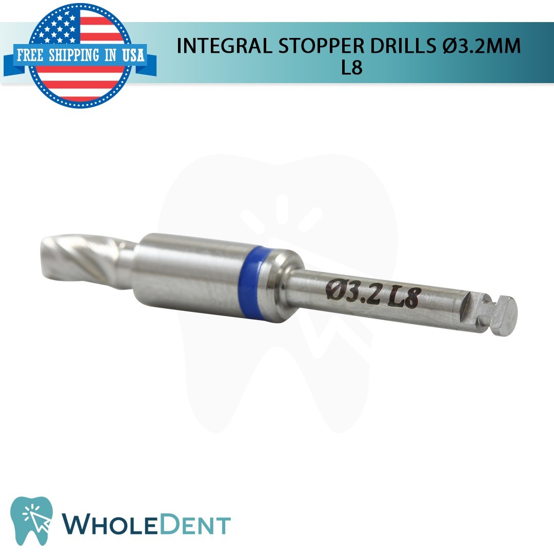Dental Integral Stopper Drill Ø3.2mm Fixture Placement Lab Tool Instrument