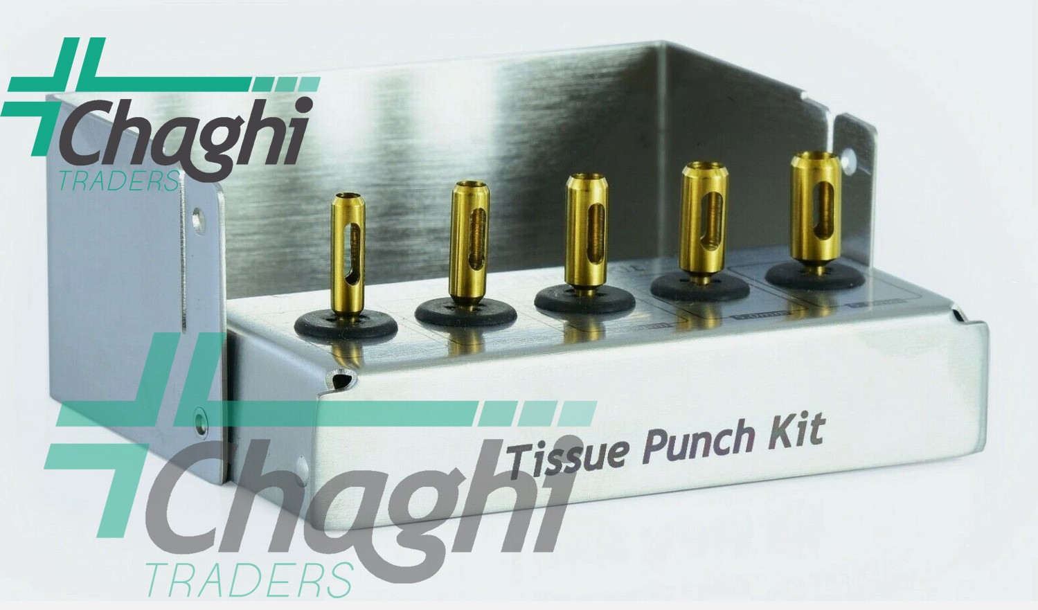 5 Pcs Dental Implant Tissue Punch Kit set Surgical Surgery With Box HolderChaghi