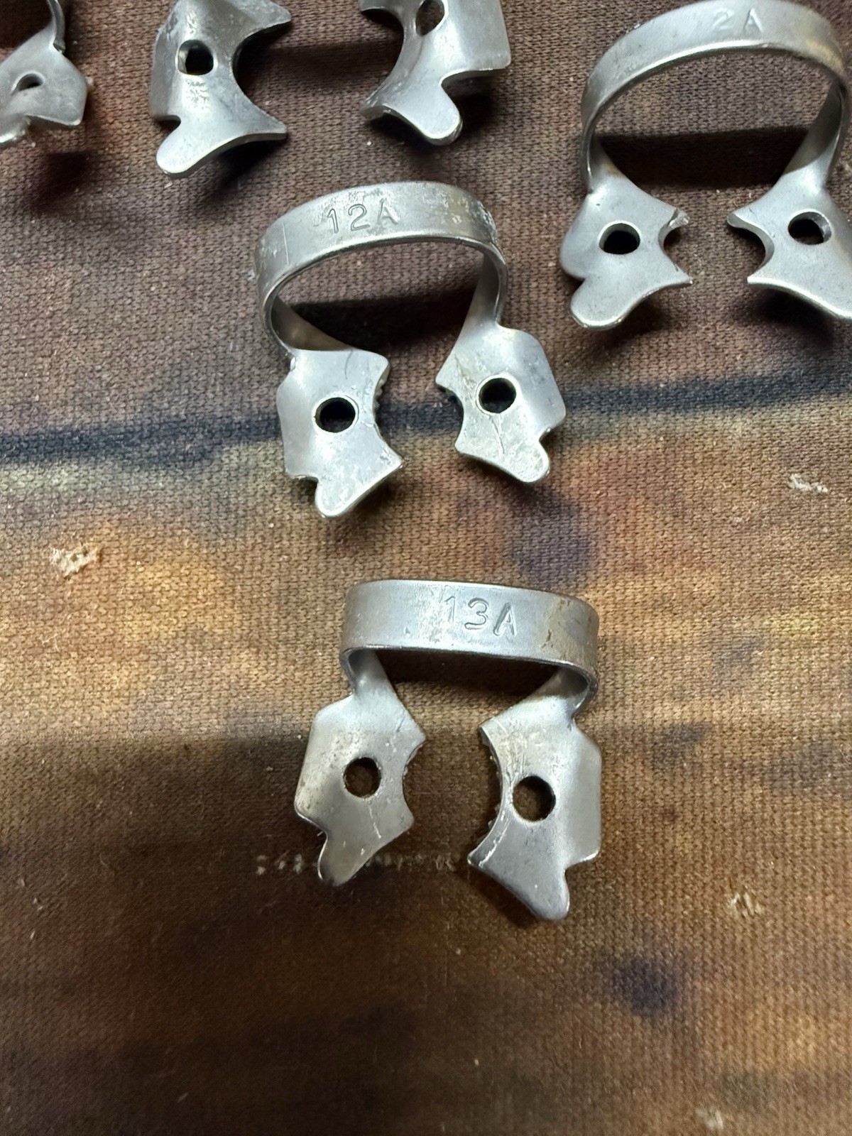 Hu-Friedy Rubber Dam Clamps Lot 14 14A 12A 13A 2A w IMS 1271 Cassette