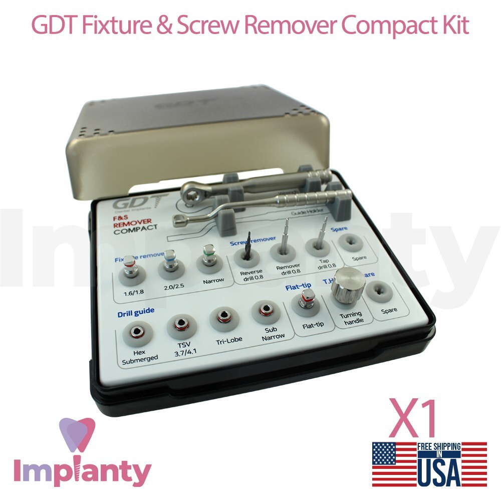 GDT Fixture & Screw Remover Compact Kit Stainless Steel Tool Dentistry