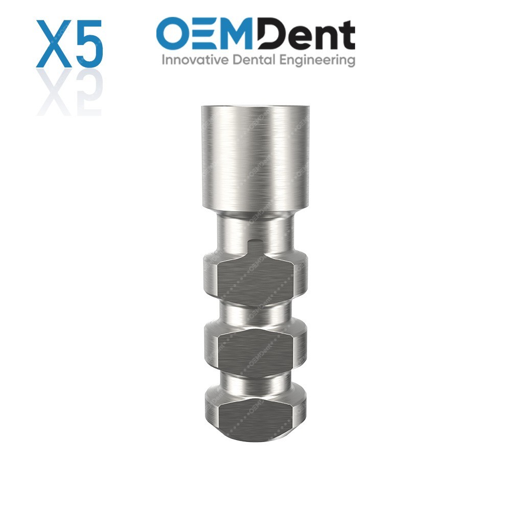 x5 Dental Fixture Analog Ø3.75mm MIS® Seven Compatible Stainless Steel Lab