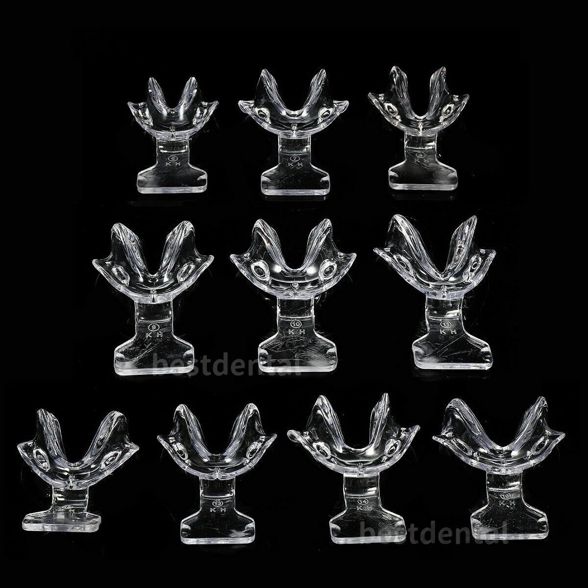18pcs/set Dental Impression Trays Frame Cut Back Edentulous Jaw Sterilize 135℃
