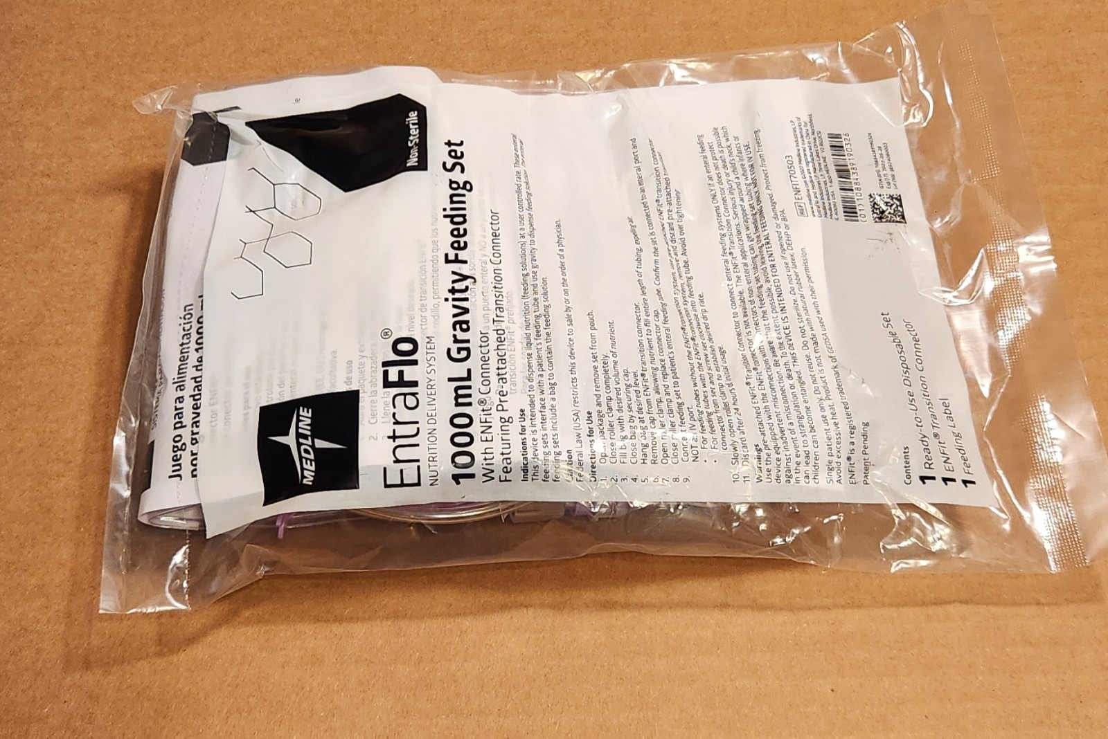 Medline EntraFlo 1000ML Feeding Pump Set Enfit70503 PACK OF 30