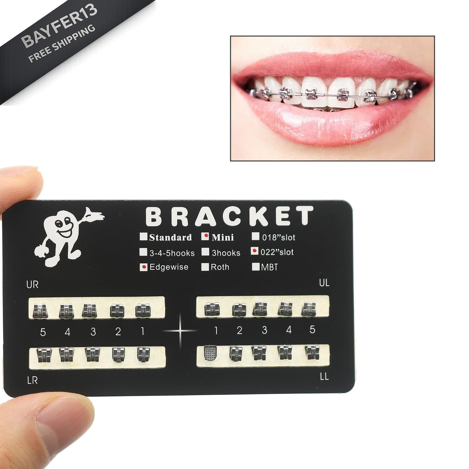 SEAVERRS 60pcs/Pack Mini dental brackets mini roth 022 slot…