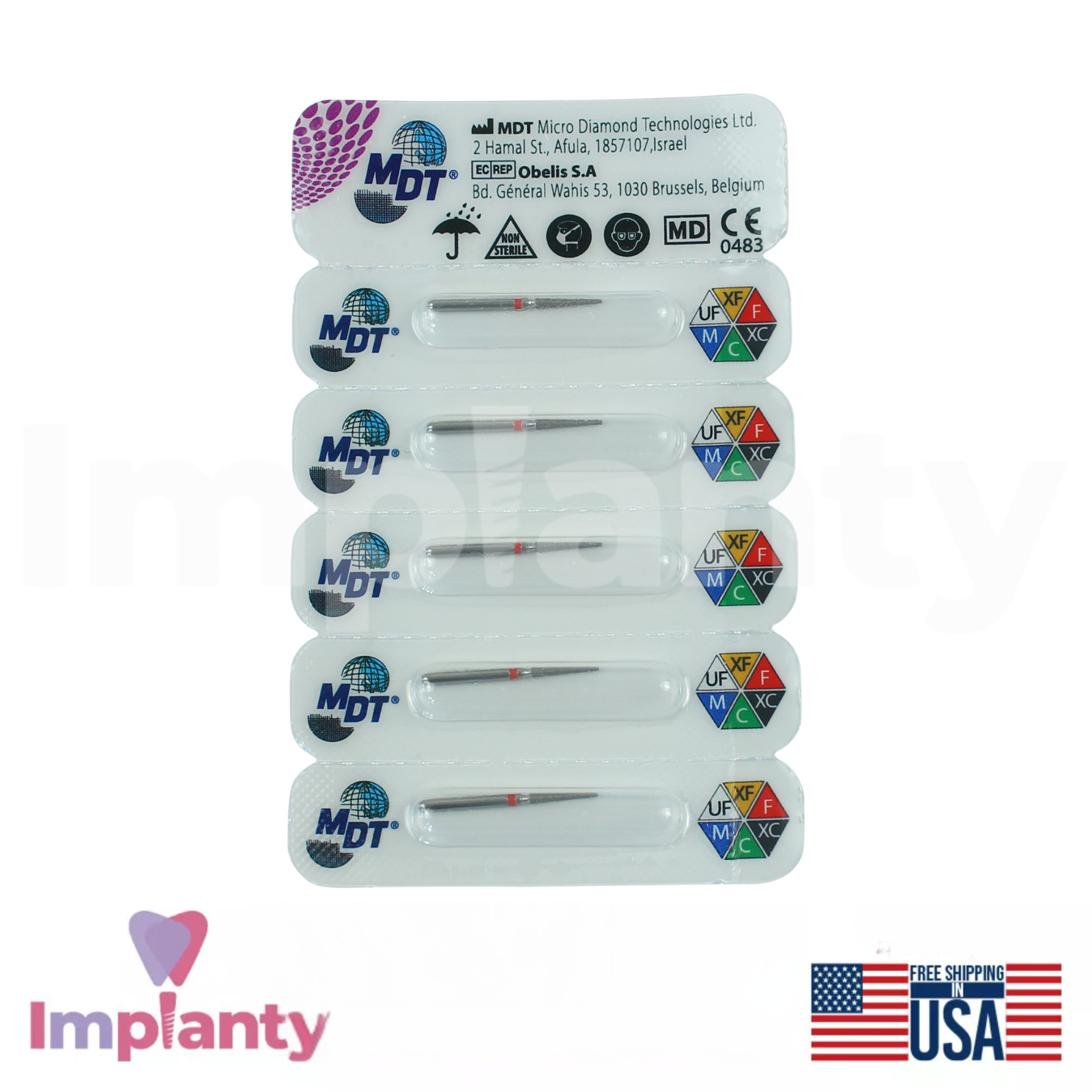 MDT Dental Round Edge Taper FG Diamond Burs 546R Crown Prep Smooth Contour