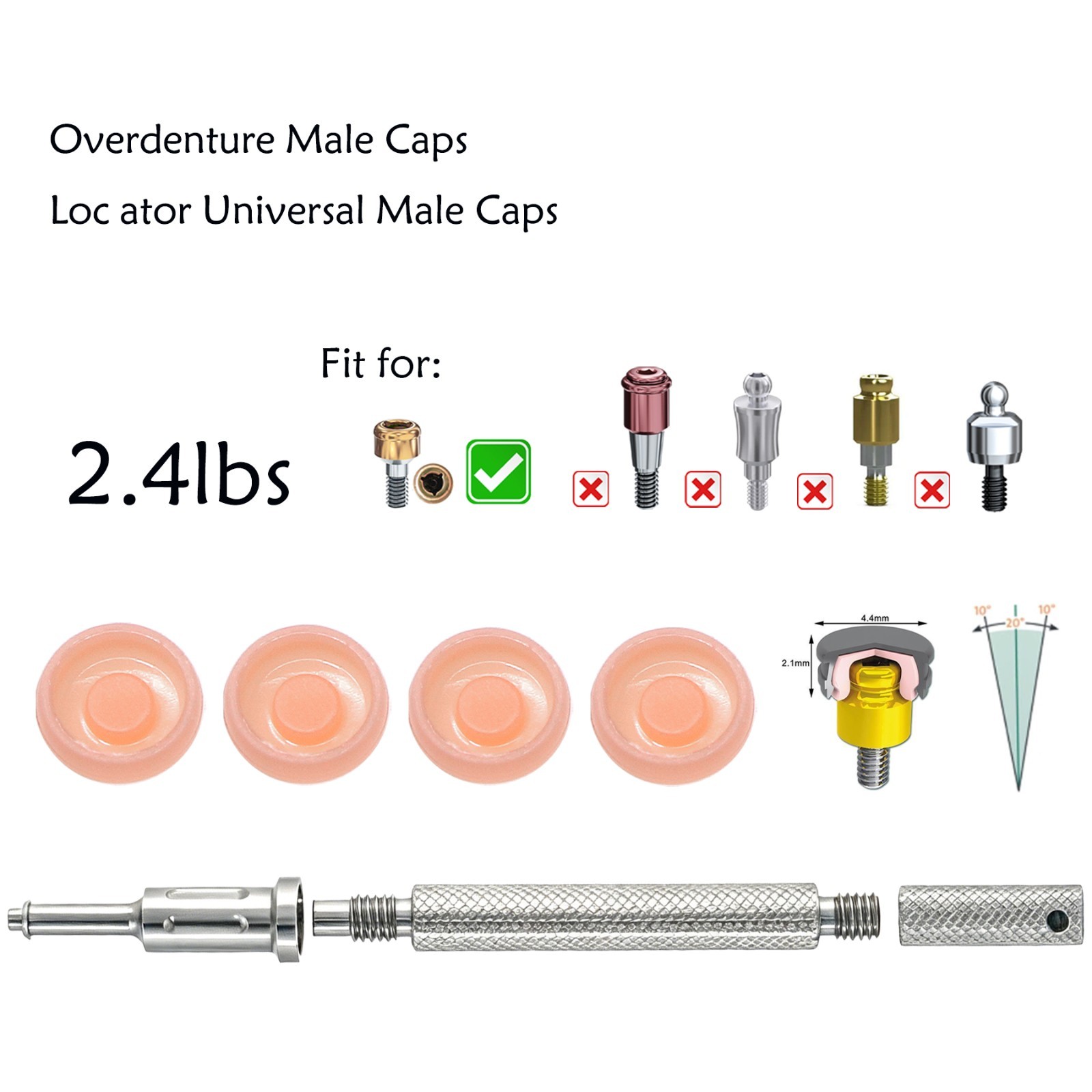 US Universal Implant 2.4lbs Retention Caps Insertion Extraction Remove Core Tool