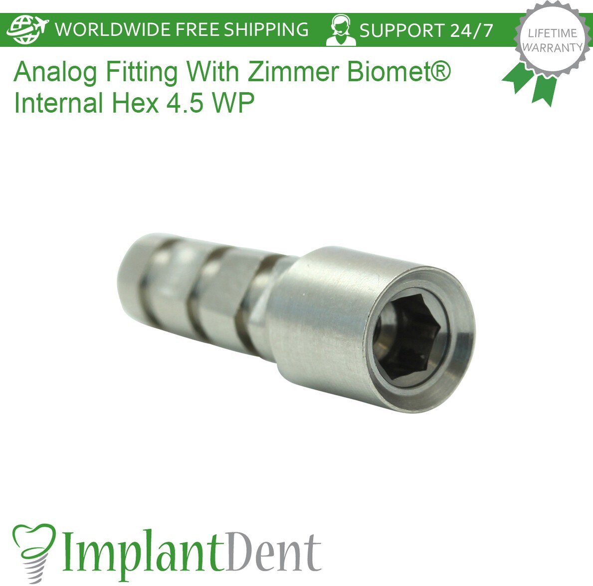 X10 Analog Compatible With Zimmer Biomet® 4.5mm WP Internal Hex Component Dental