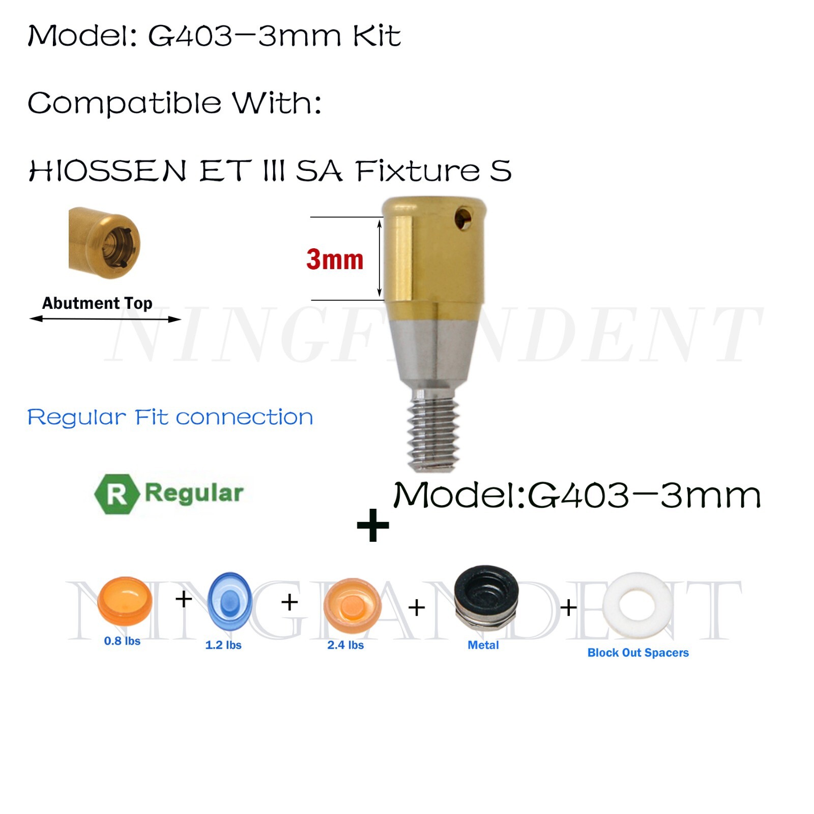 Implant For HIOSSEN Regular Locat0r Abutment AH=3.0mm ,Overdenture Insertion Cap