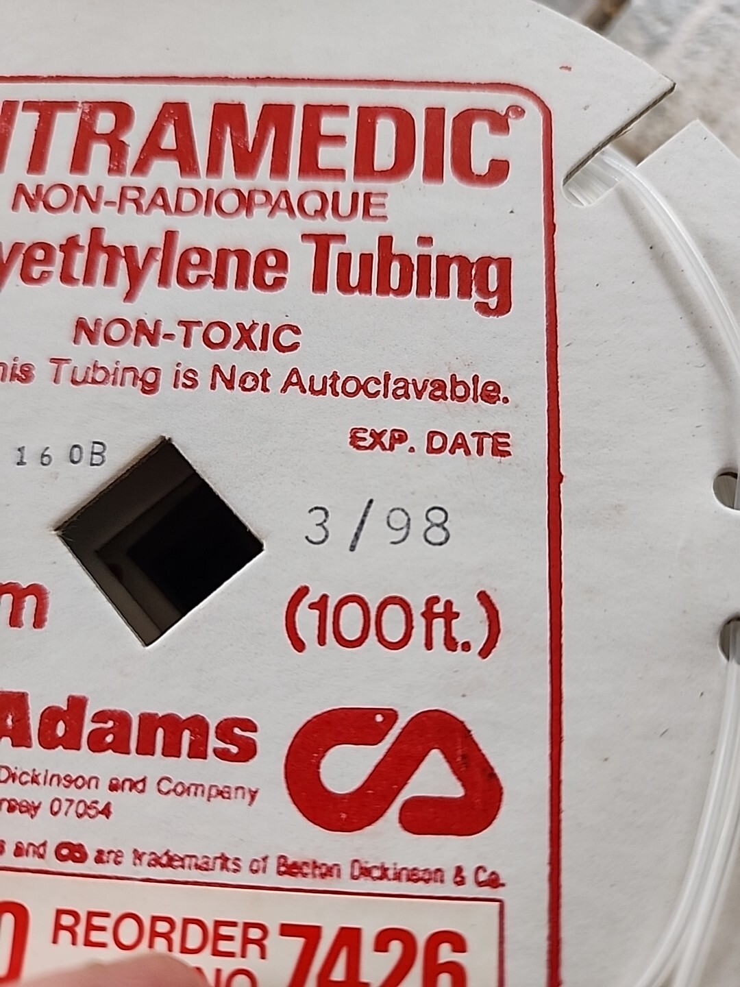 Lot of Intramedic™ PE-90/100/160 Polyethylene Tubing Clay Adams NON-RADIOPAQUE
