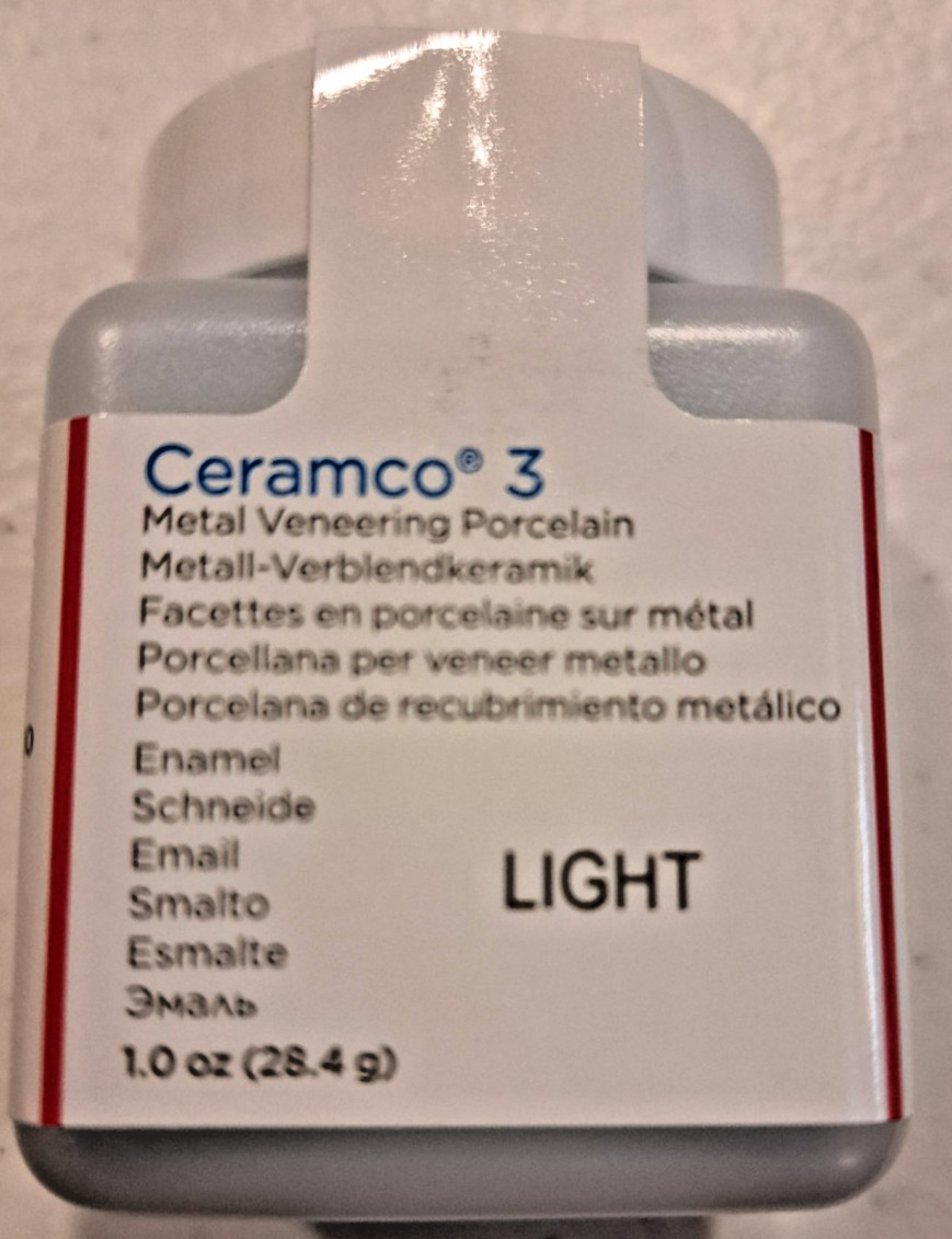 NEW Dentsply Ceramco 3 Porcelain – 1 oz – Enamel Light 301202