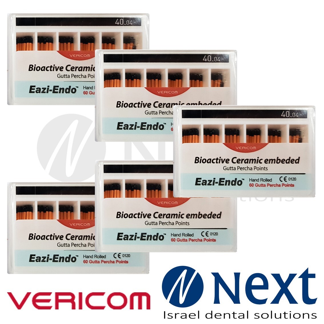 LotX5 Vericom Eazi-Endo Gutta Percha Points Bioactive Ceramic Embeded 40.04