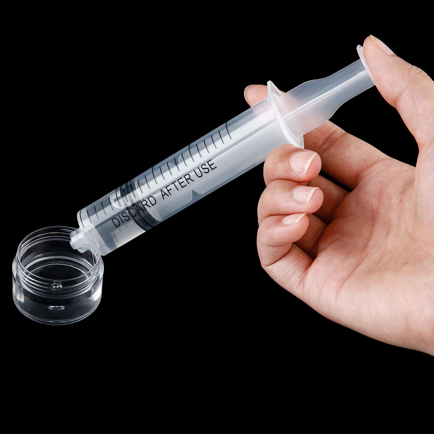 TecUnite 20 Pack Syringe Without Needle, Plastic Curved Syringes for 20 ML