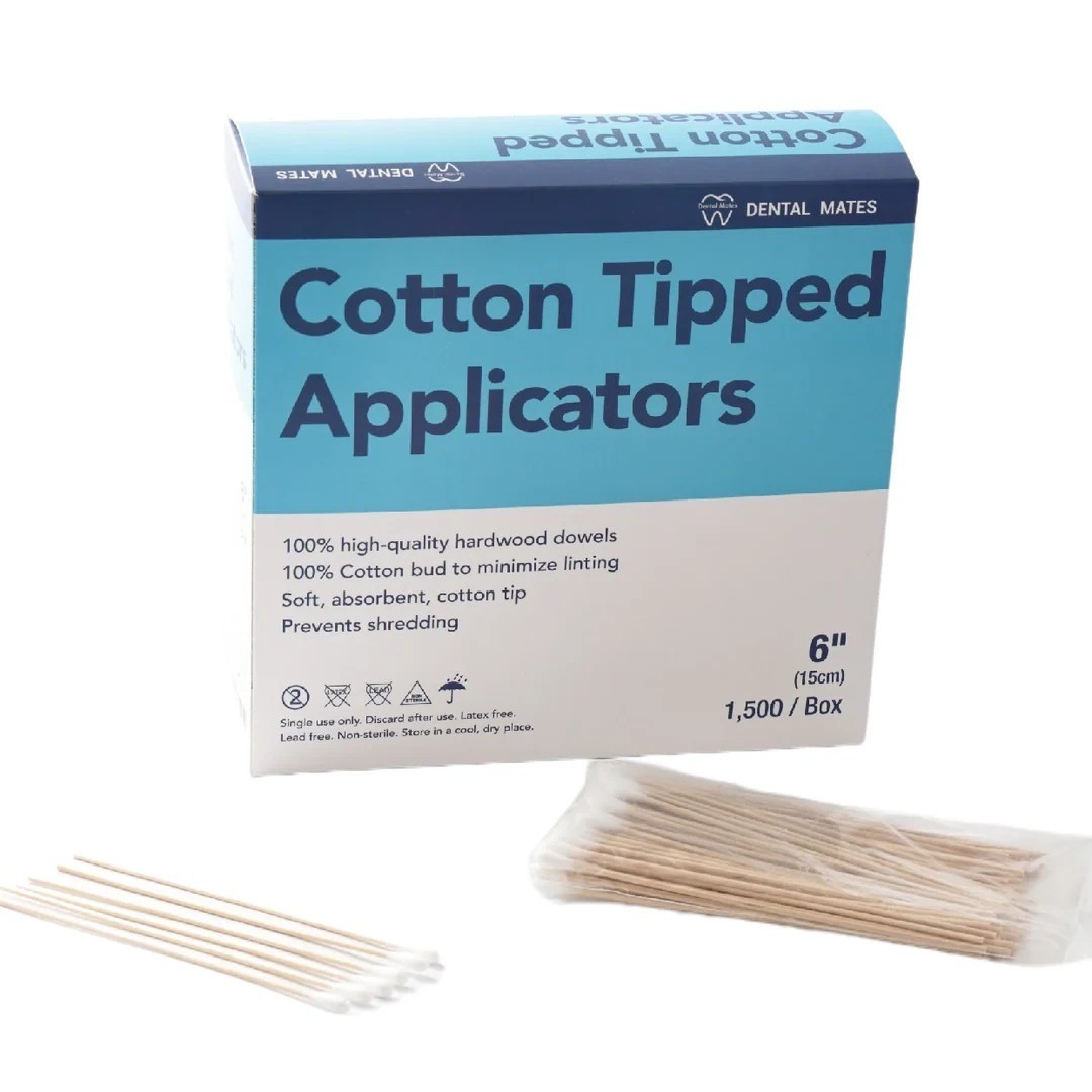 1500-Count Dental Cotton Tip Applicators | 3″ & 6″ Wooden Shaft Swabs