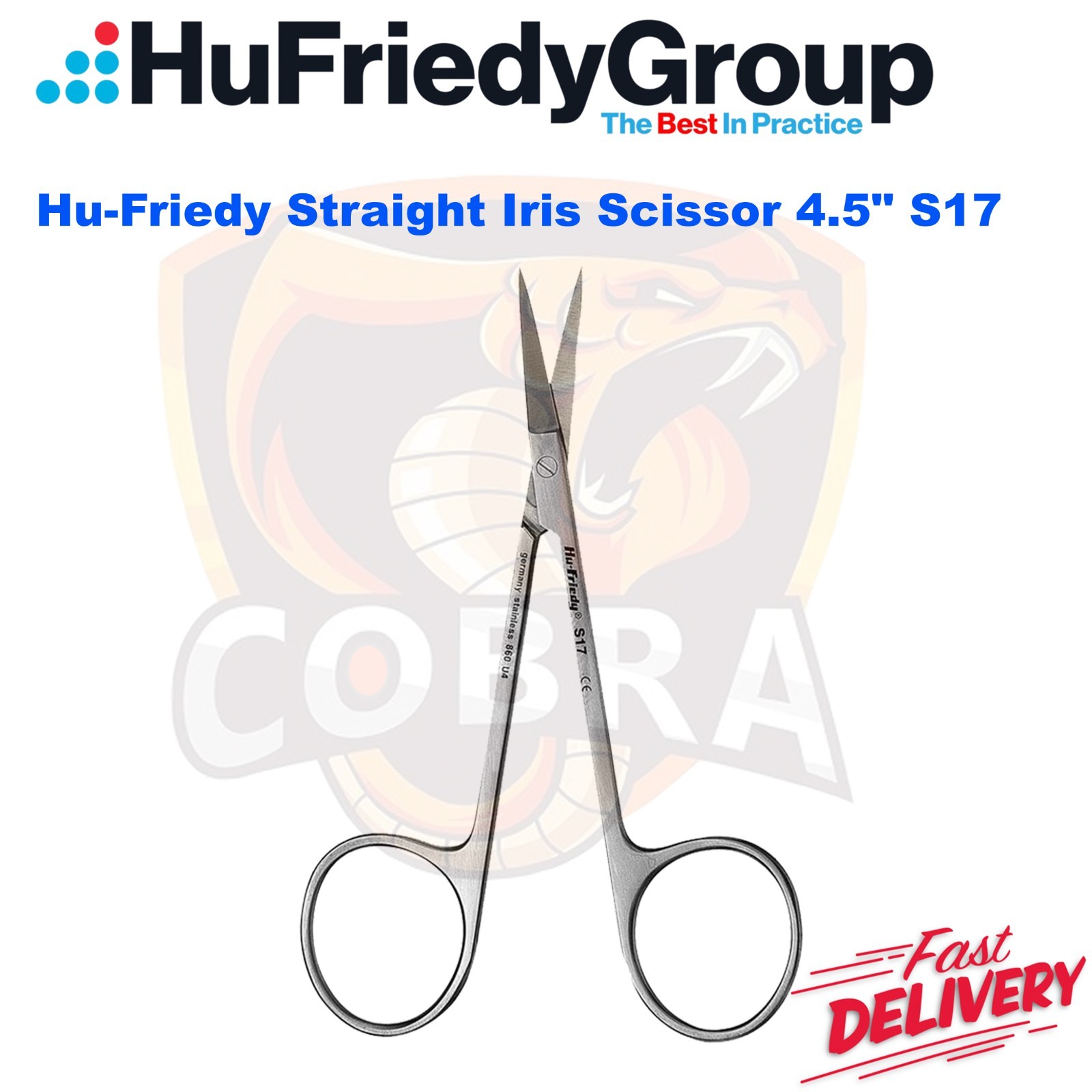 HuFriedy Iris, Straight/Delicate, Super-Cut, Black Line S17 – S17SC – S17SCX