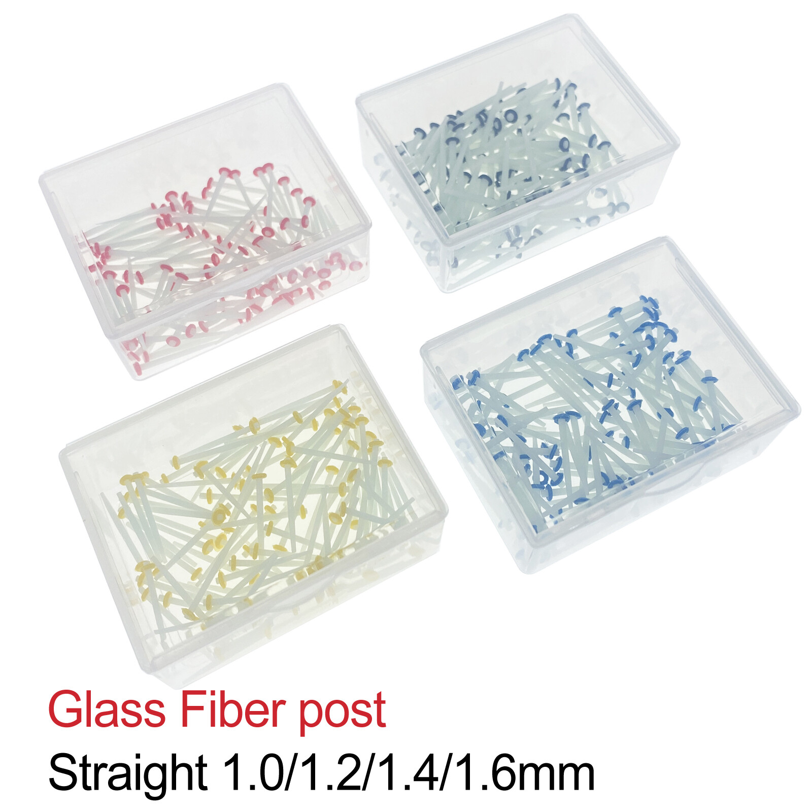 100 Pcs/Pack Dental Endo Quartz Fiber Post Screw Restorative Posts 1.0-1.8mm