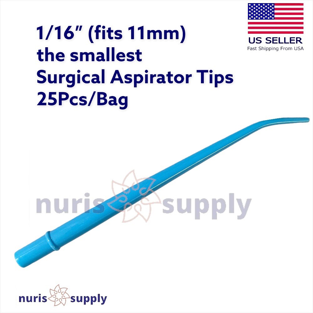 Dental Disposable Surgical Aspirator Suction Tips 1/16” Aspirating Tips 25pc/Bag