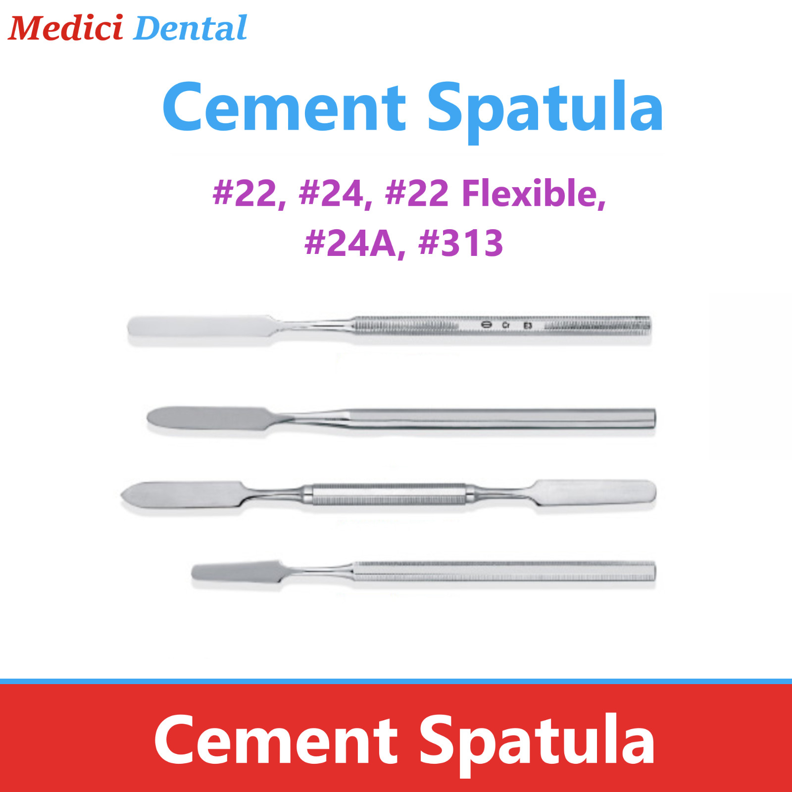 Dental Glass Mixing Slabs Mix Slab Pad Mixing Spatula #22, #24, #22 FLEX, #313