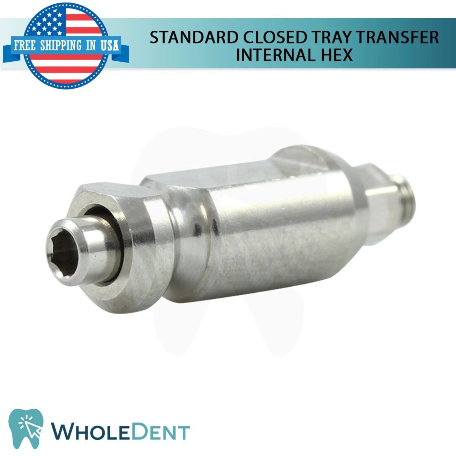 1x Dental Transfer Coping Closed Tray Int Hex 2.42mm Standard Platform