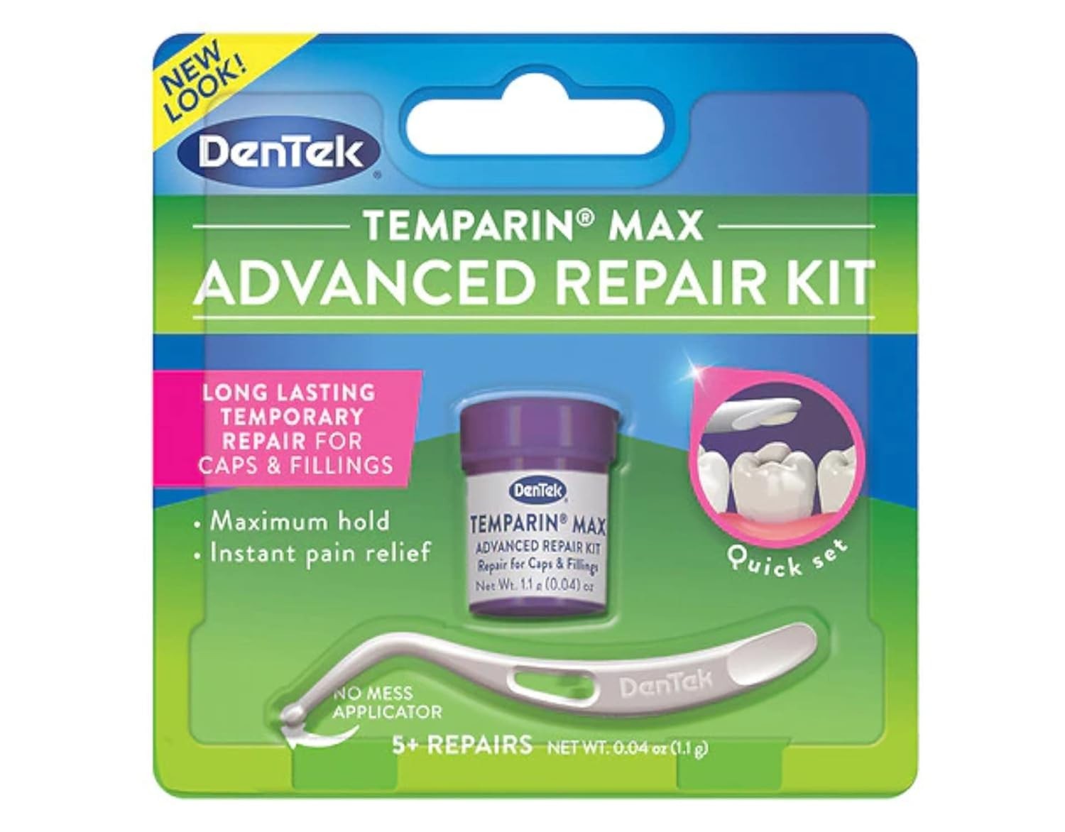 Quick Comfort with Temparin Max Lost Filling & Cap Repair Gel – 0.04 oz
