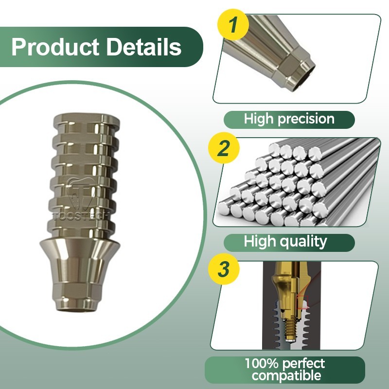 10pcs Titanium Temporary abutment fits to DIO UF platform Regular Mini GH1/2/3
