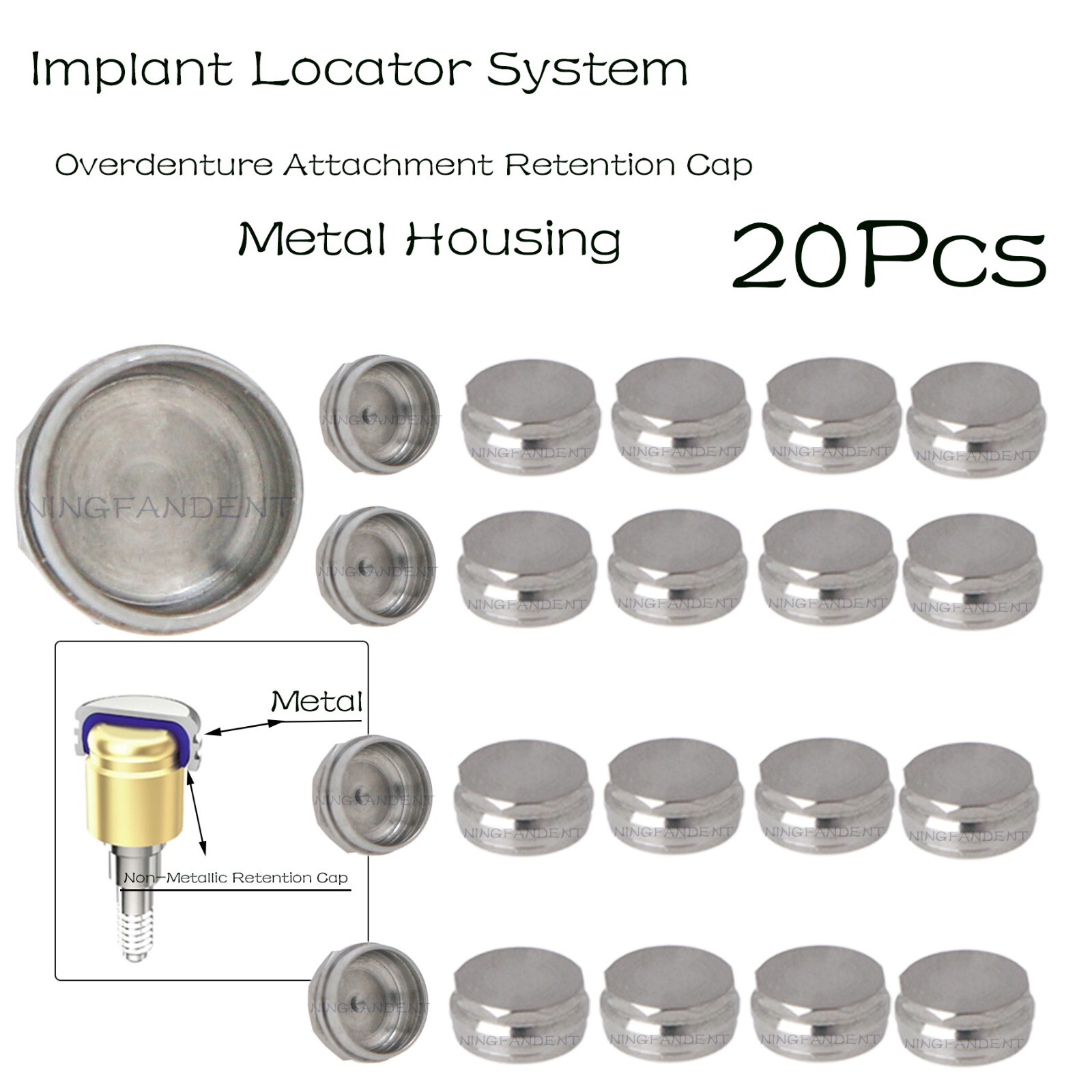 Locator Abutments Nobel Active RP 4.3mm (D) Height (1-5.0 mm) Implant Male Caps
