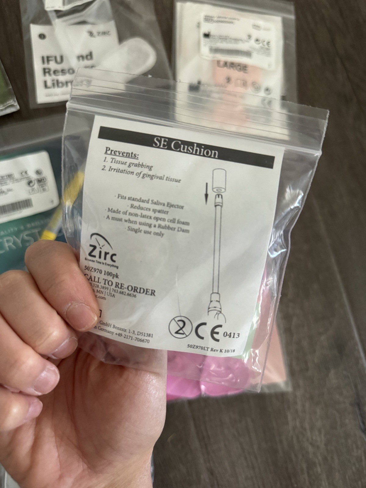 Various Zirc Product Samples – Mr. Thirsty, Mouth Prop, Mirror