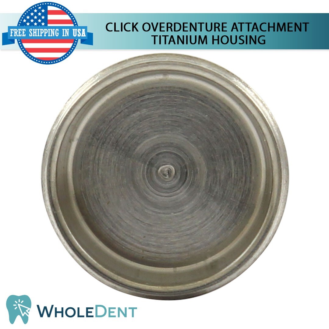 10x Metal Housing Cap Click Overdenture Attachment Abutment Dental