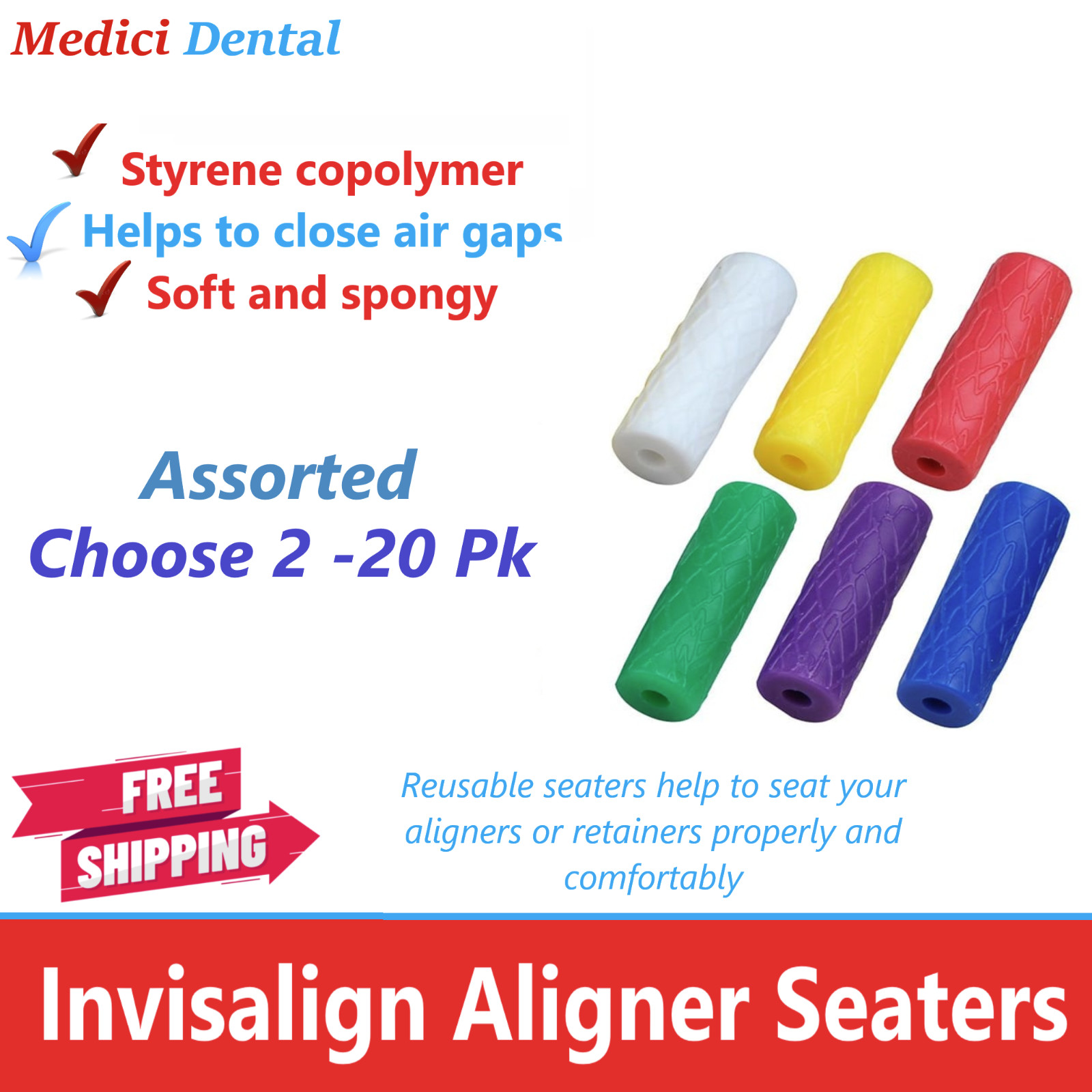 Aligner Tray Seaters Alignerchew Dental Orthodontic, Invisiline tray setter 20Pk