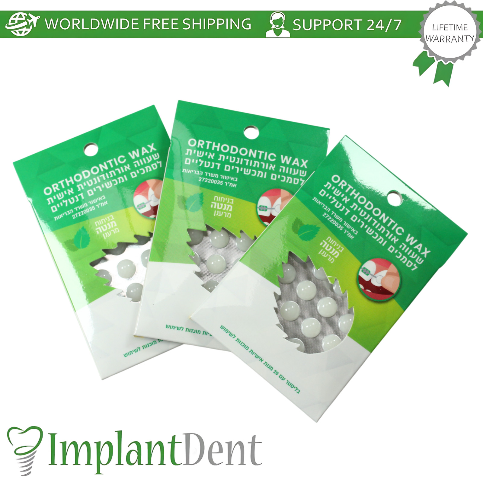 20pcs Ready To Use Braces Dot Wax For Teeth Clear Color Mint Flavor Pre-Shaped