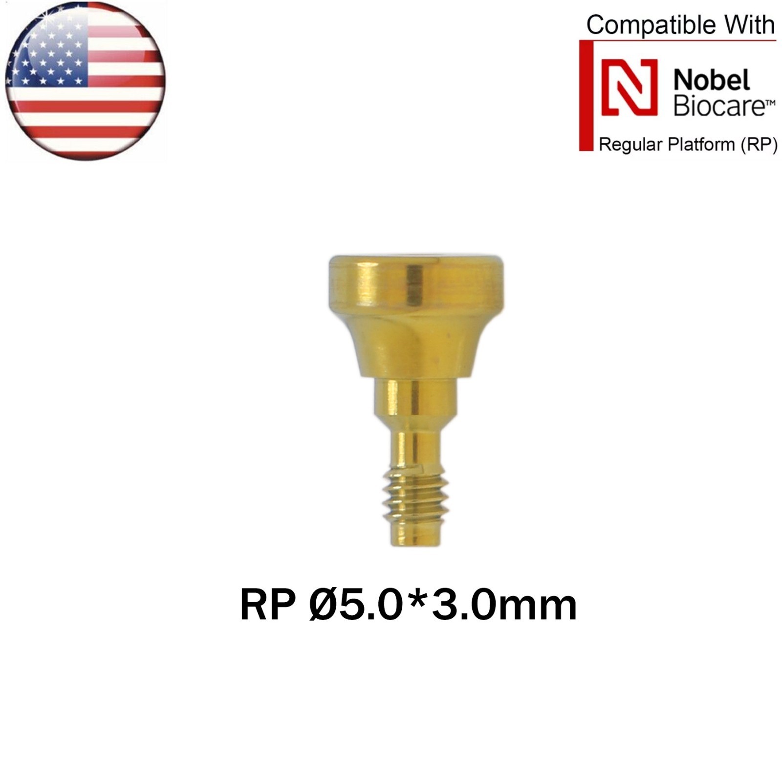 US Dental Nobel Healing Abutment Caps RP Fit NOB Active ∅3.6/5.0/6.0 H3/5/7mm