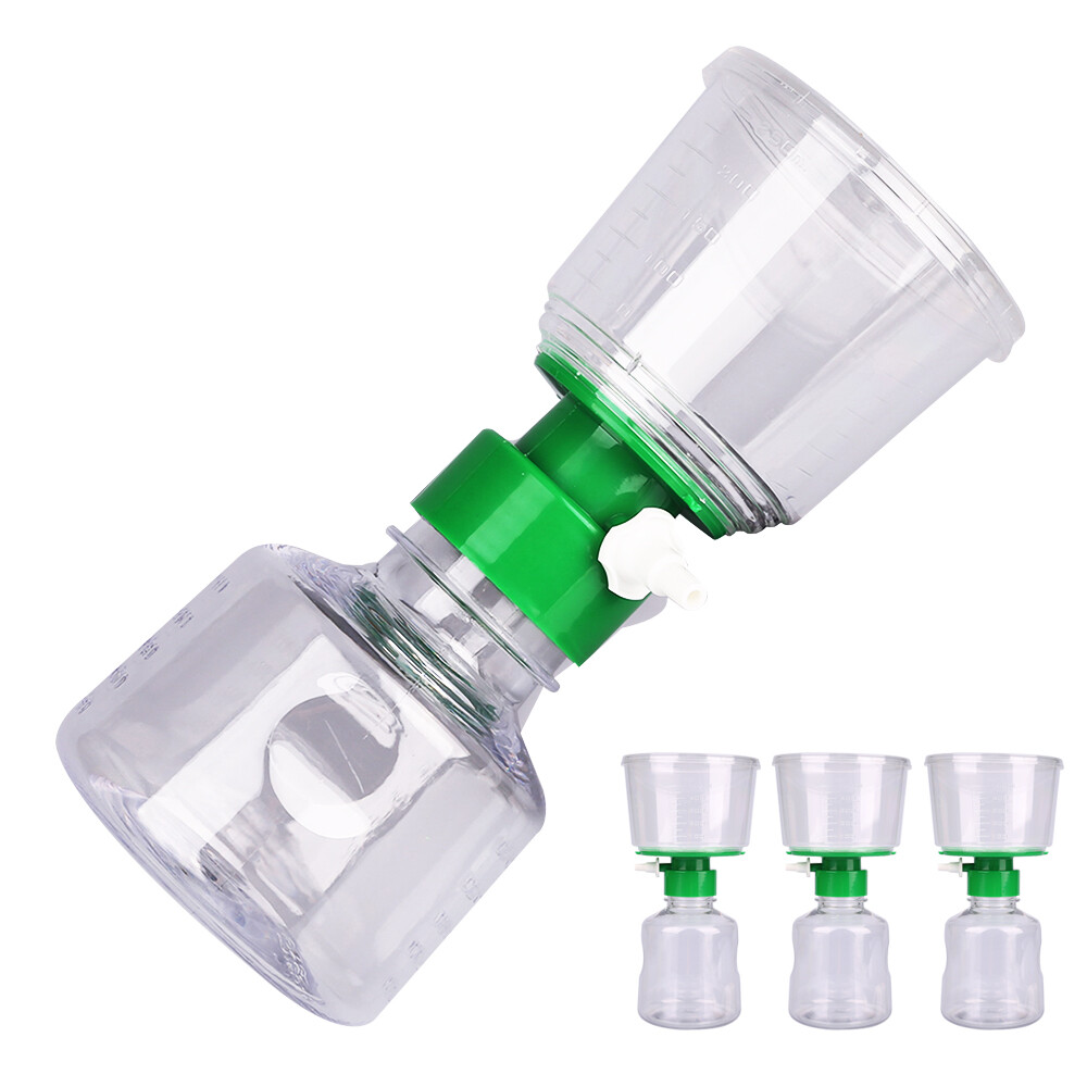 4pack Sterile Vacuum Filter Bottle Top Filter Units 250ml 0.22μm PES Membrane
