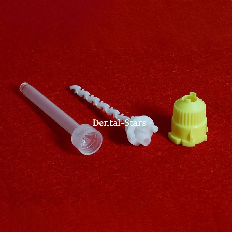 Dental Mixing Tips impression Silicone Rubber Mixer Tip Yellow Long 7cm/Short 5c