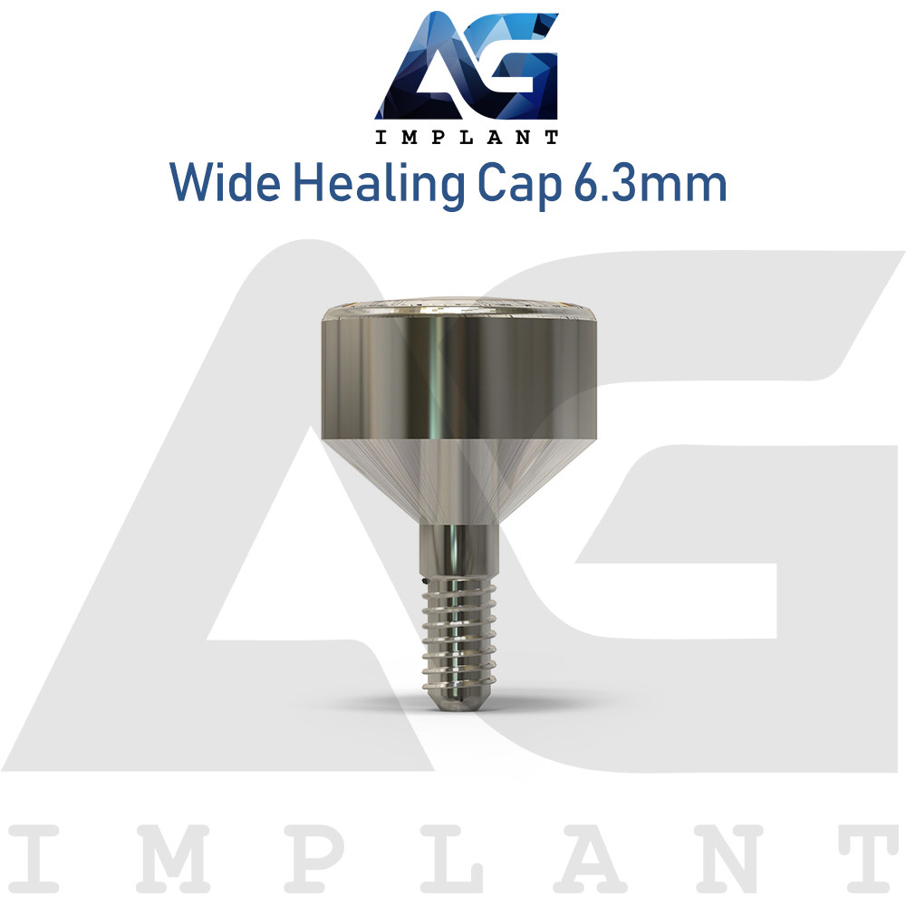 5 Wide Healing Cap Abutment 6.3mm Titanium For Dental System Hexagon 2.42mm