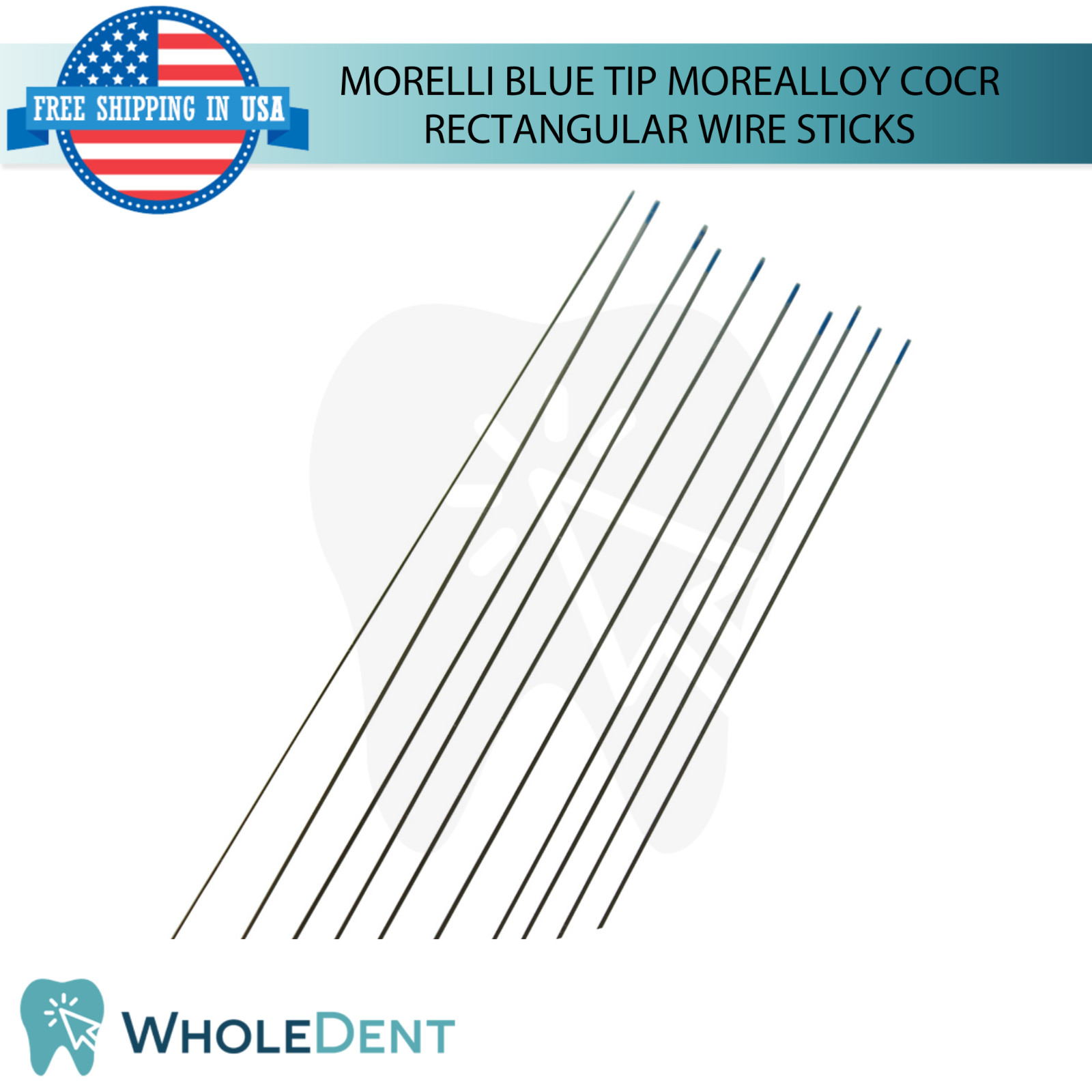 Orthodontic Dental Morealloy CoCr Blue Tip Rectangular Wire Sticks 10pcs Morelli