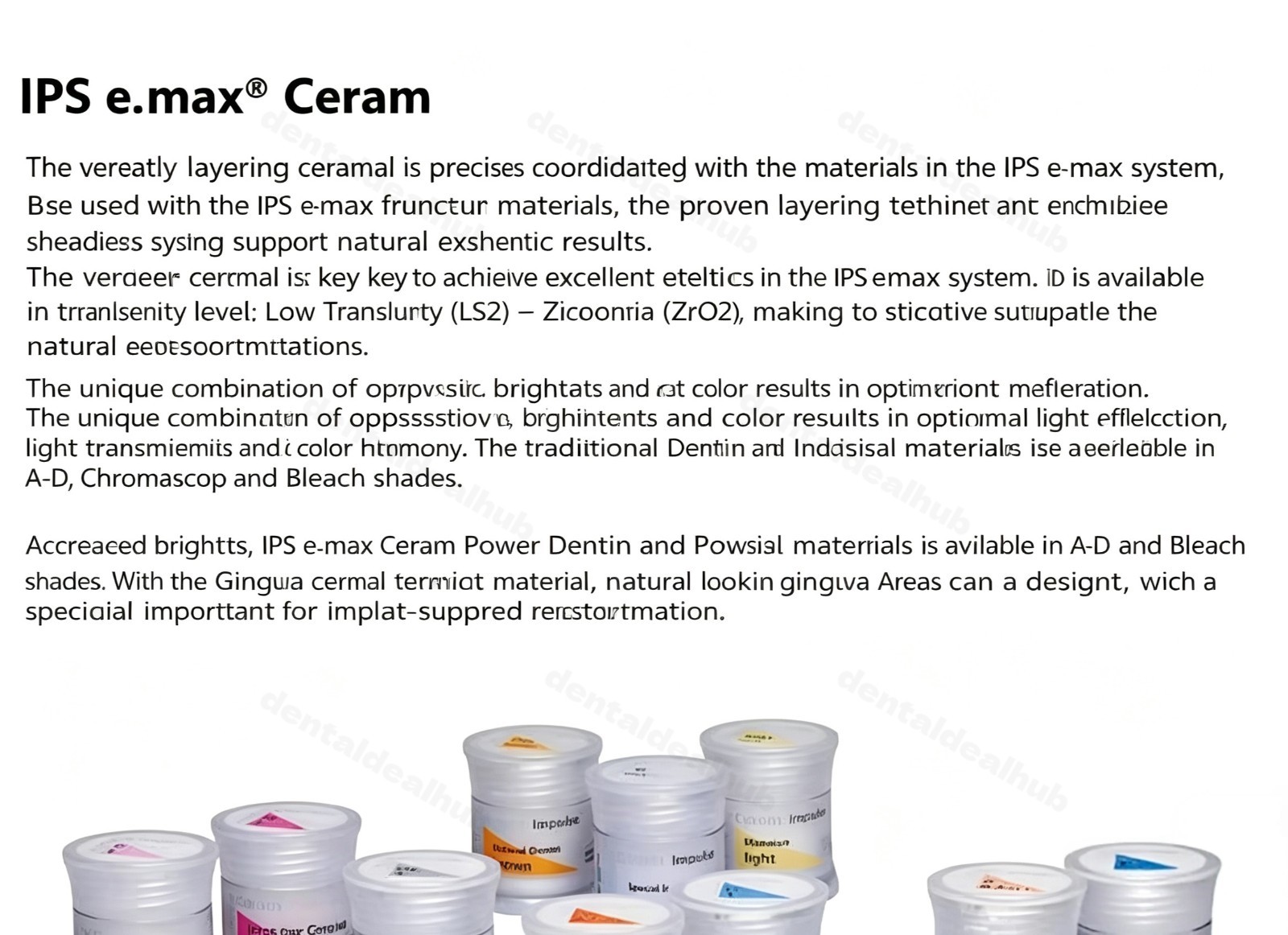 Ivoclar IPS e.max Ceram Dentin 20g A1-D4 Zirconia Layering Ceramic Powder