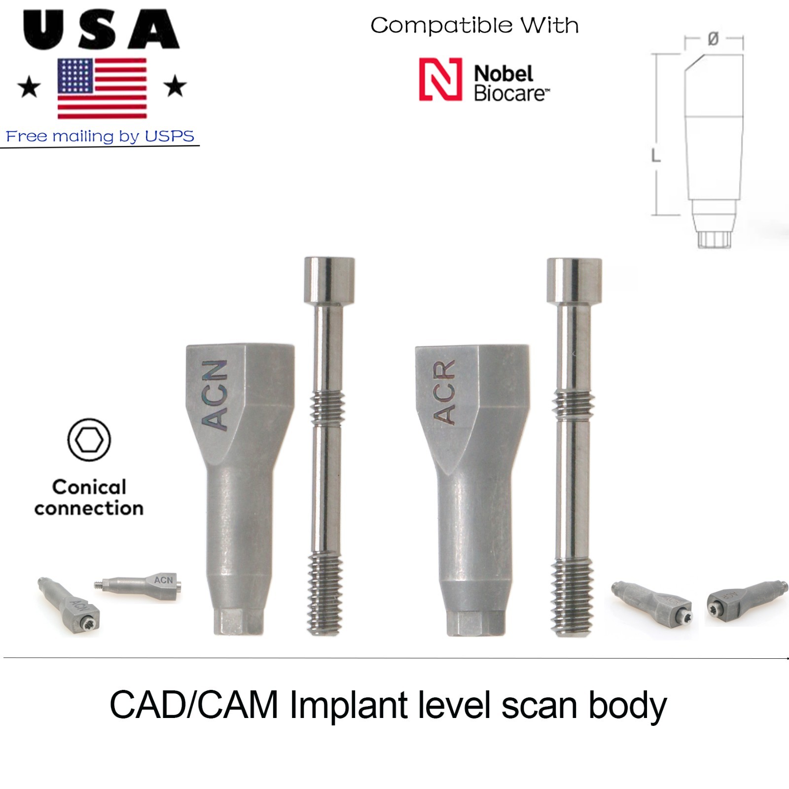 Implant Scan Body Lab Analog fit for Nobel Hiossen Osstem Straumann ITI CAD/CAM