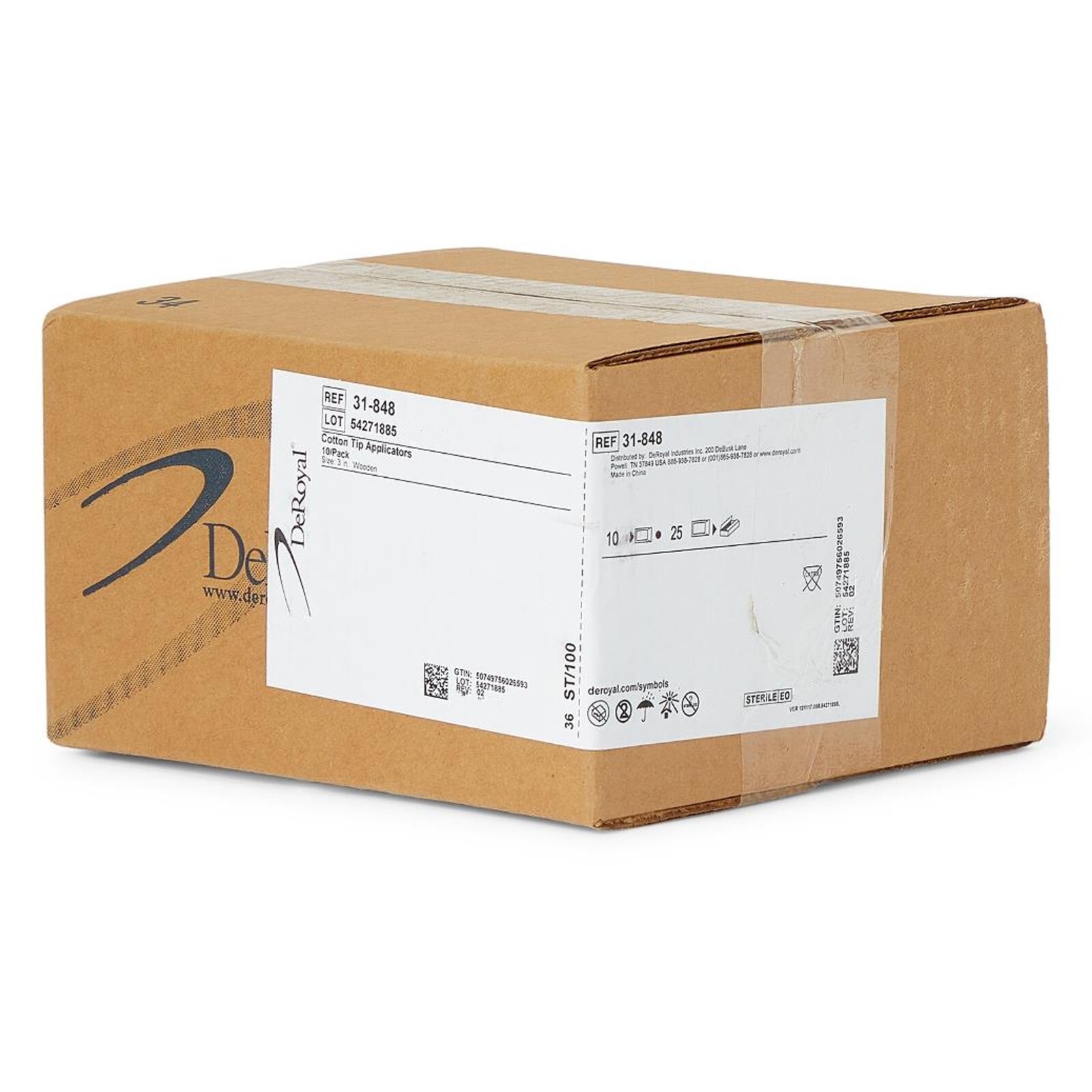 *25-Packs* DeRoyal Cotton-Tip 3″ Wooden Applicator 31-848