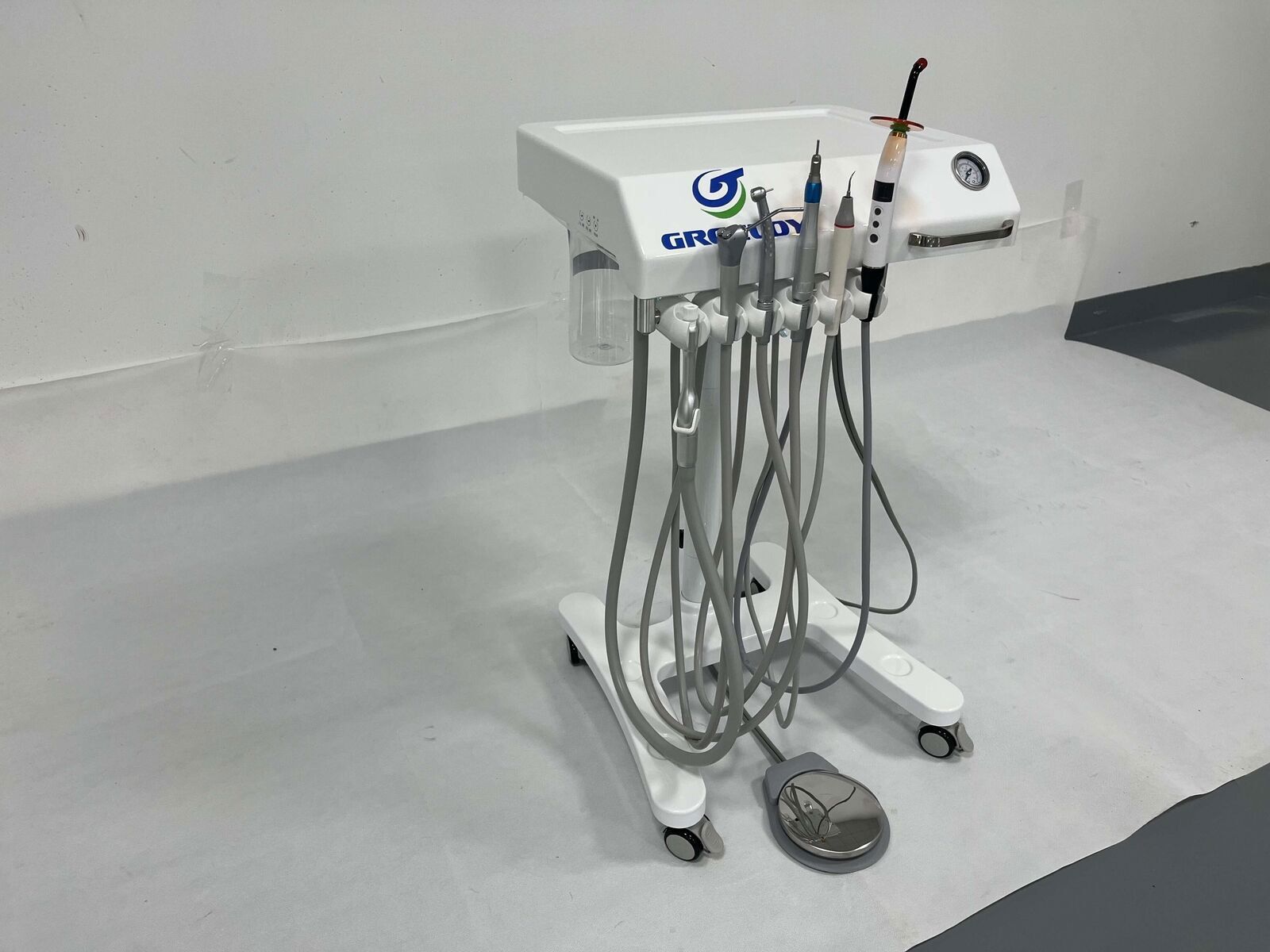 Mobile Dental Trolley Cart Unit Treatment System +Curing Light+ Scaler Handpiece