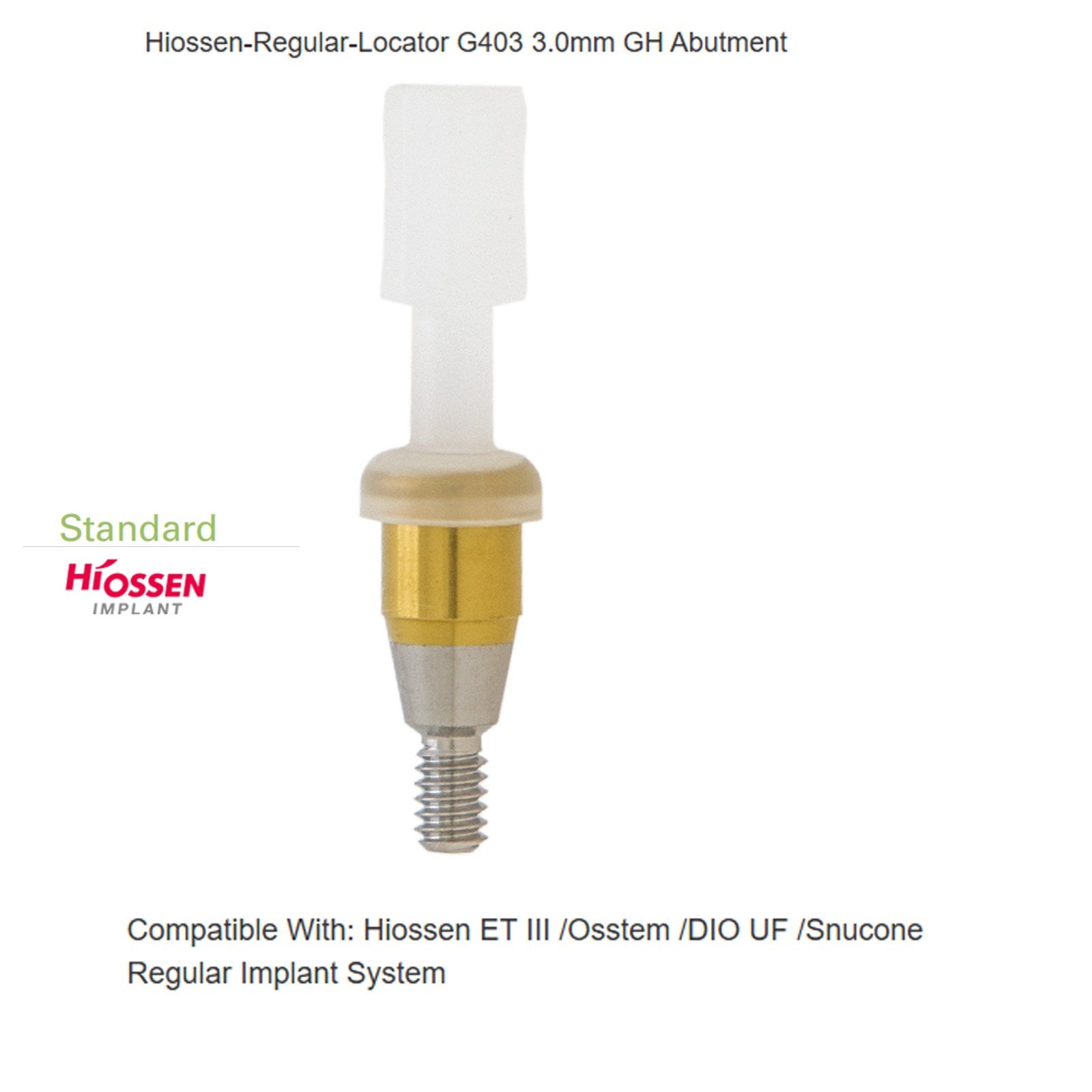 Hiossen Overdenture Locator Abutment Male Cap Inserts fits Oss Regular Implants