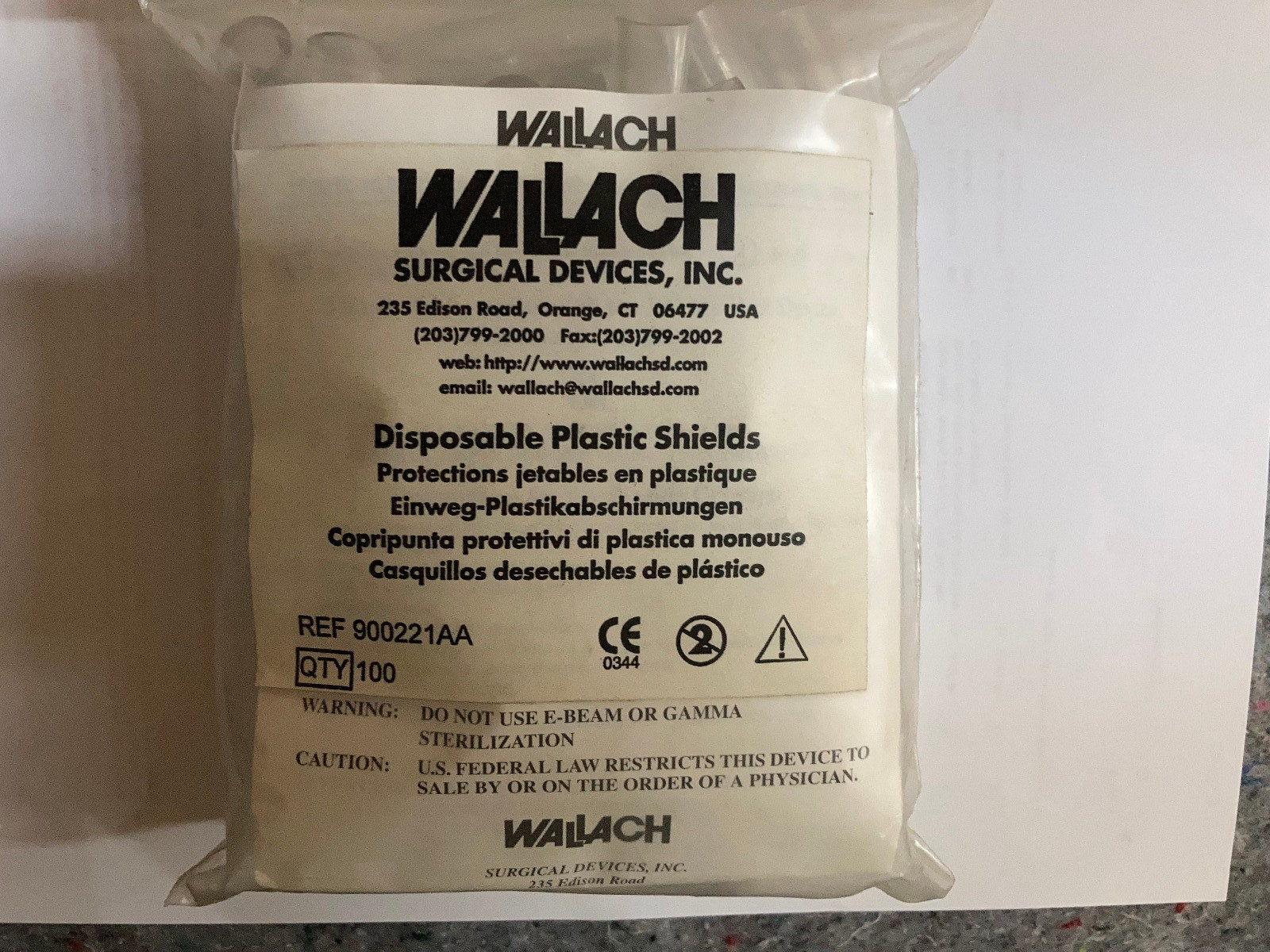 Wallach 900221AA Disposable Cryo Tip Covers/Shields Plasrtic/100 Bag