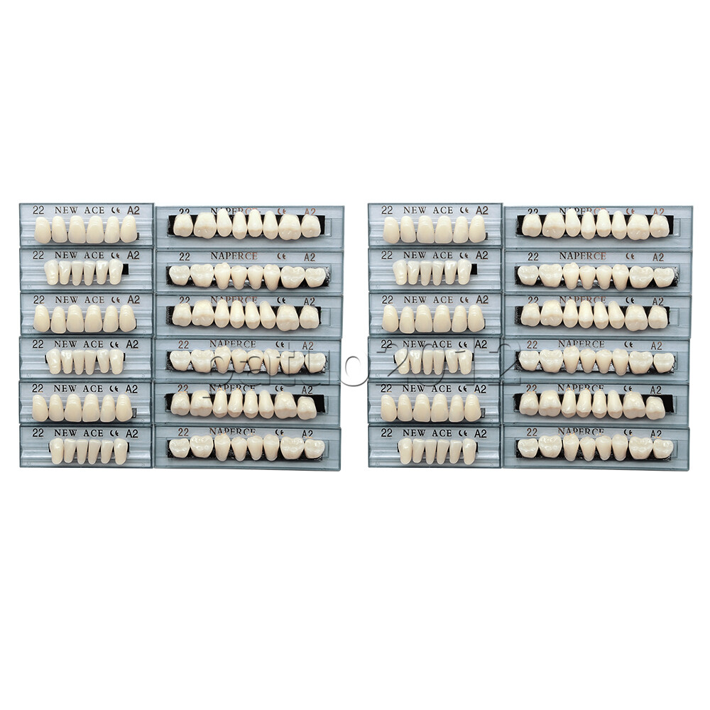 168pc Acrylic Resin Denture 22# A2 Full Set Teeth Upper Lower Shade Tooth Dental