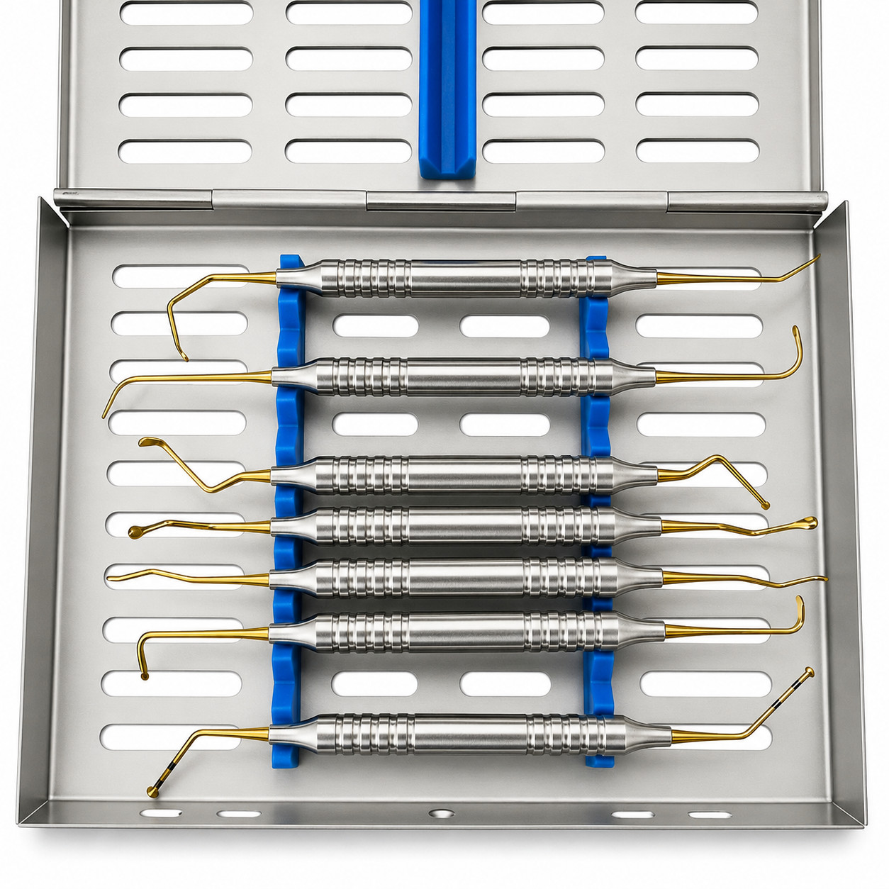 Set of 7 Sinus Lift Dental Elevation Implant Instruments Kit Sterilize Cassette
