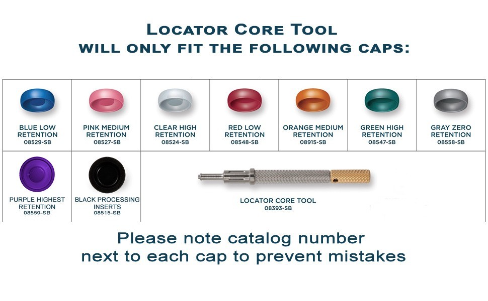 US Dental Novaloc & Locator Core Tool Mounting & Demounting Instrument Retention