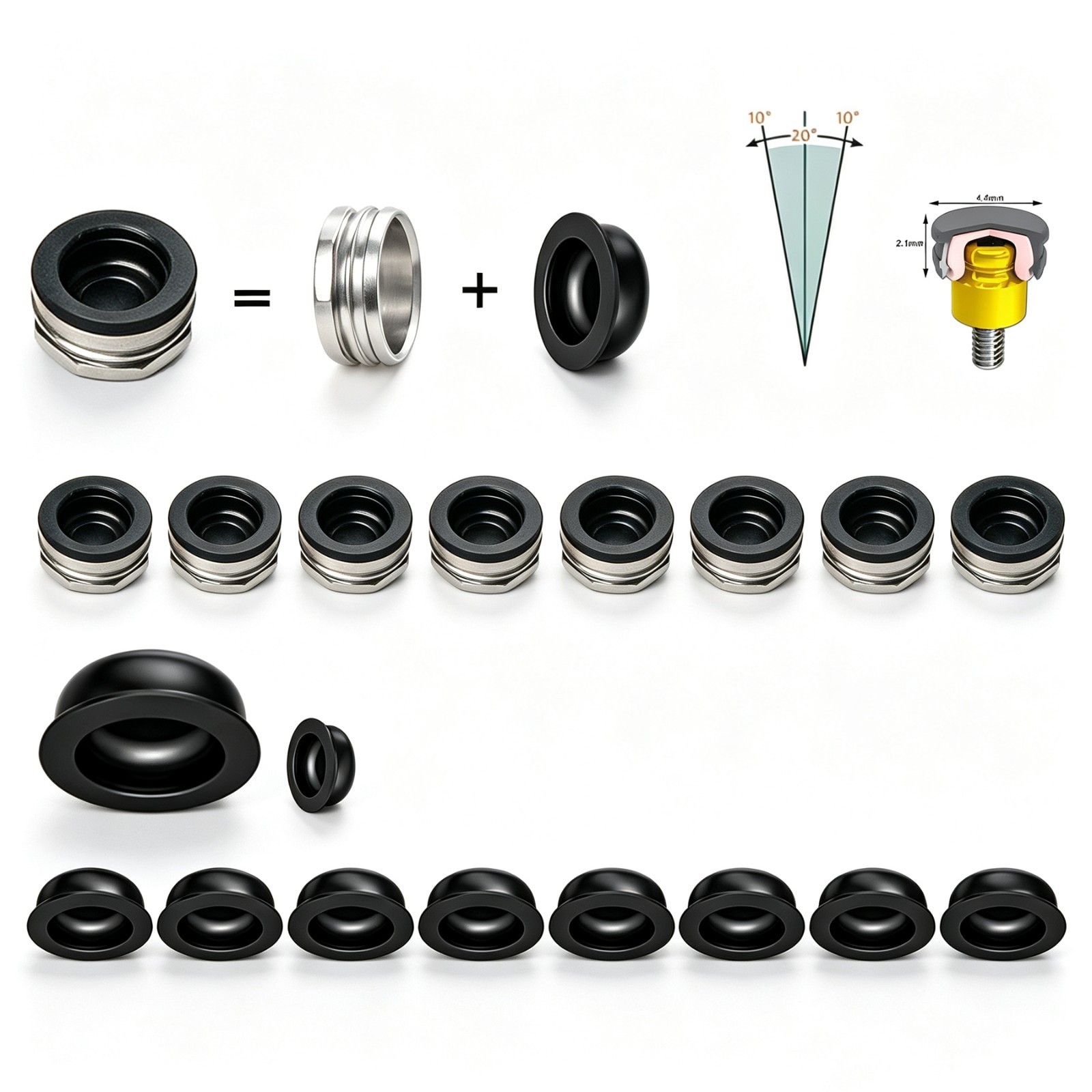 Zest Locator Dental Replacement Metal Housing &Black Lab Processing Cap Assembly
